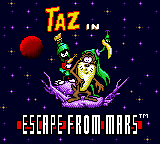 Заставка игры Taz in Escape from Mars